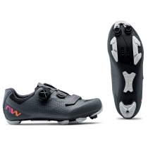 Zapatillas Northwave RAZER 2 Woman Gris Oscuro-Rojo neon