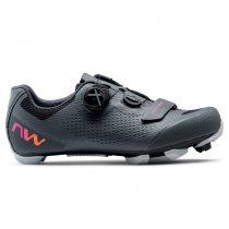 Zapatillas Northwave RAZER 2 Woman Gris Oscuro-Rojo neon