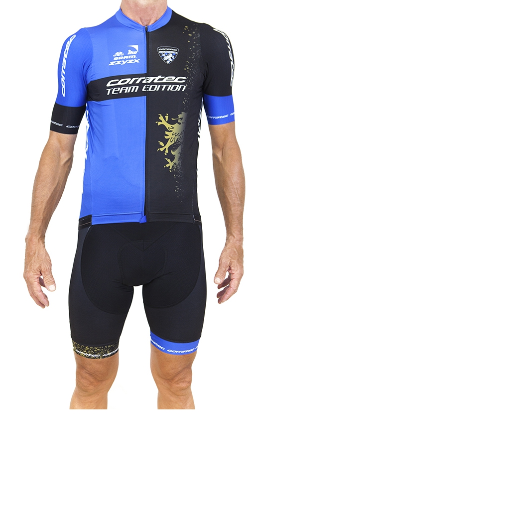 Maillot m/c Team Edition CORRATEC Negro-Azul-Dorado