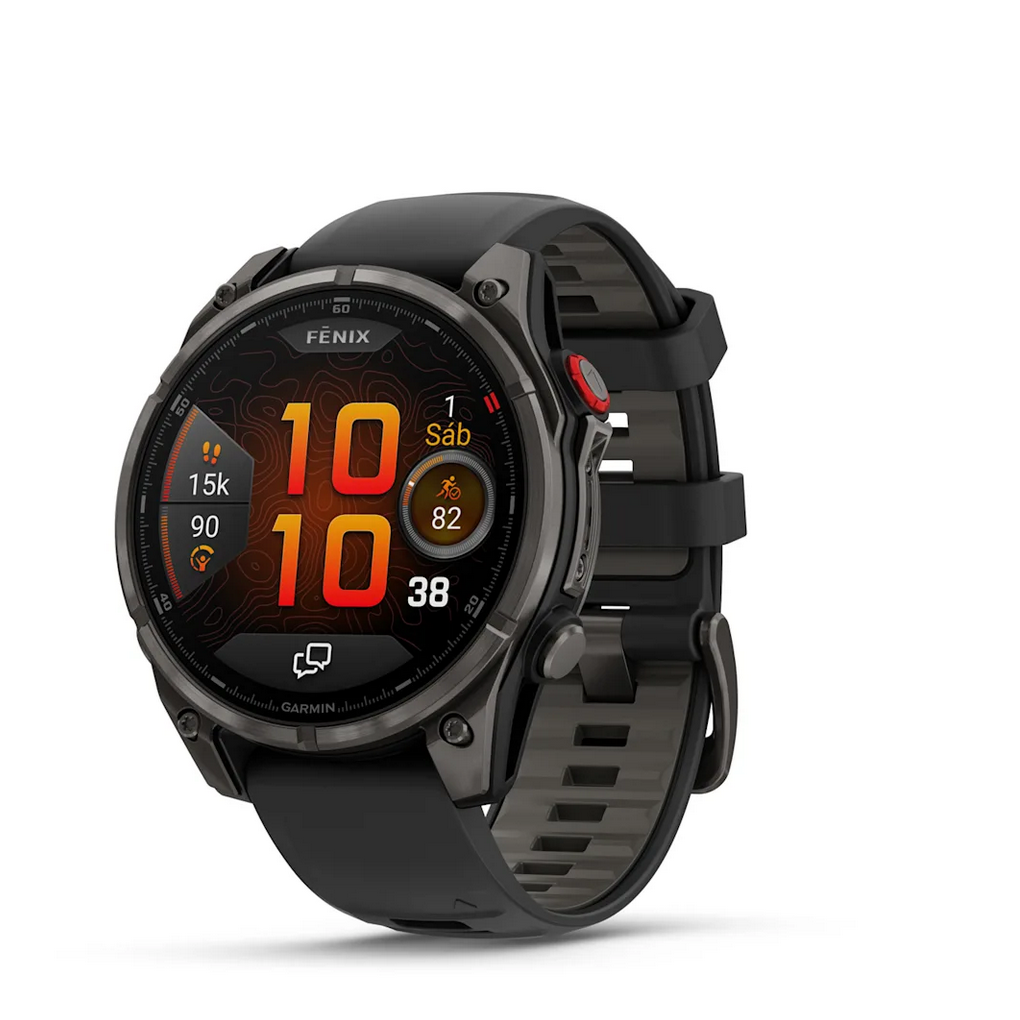 Garmin Fenix 8 Pro - 47mm Amoled Sapphire, Titanio con revestimiento de DLC con correa de silicona negra
