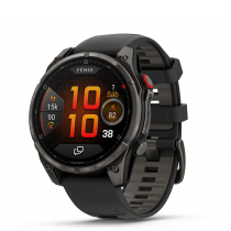 Garmin Fenix 8 Pro - 47mm Amoled Sapphire, Titanio con revestimiento de DLC con correa de silicona negra