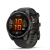 Garmin Fenix 8 Pro - 47mm Amoled Sapphire, Titanio con revestimiento de DLC con correa de silicona negra