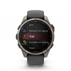 Garmin Fenix 8 Pro - 47mm Amoled Sapphire, titanio con correa de silicona en negro/gris