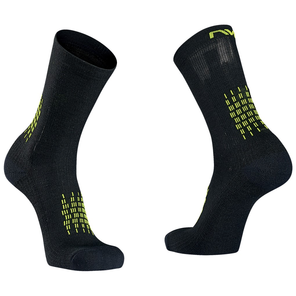 Calcetines Northwave Alto FAST WINTER Negro-Amarillo Fluo