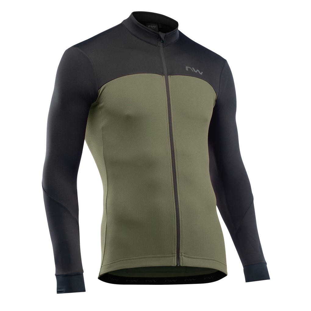 Maillot NORTHWAVE m/l FORCE 2 Crem. Negro-Verde Forest 2023-24
