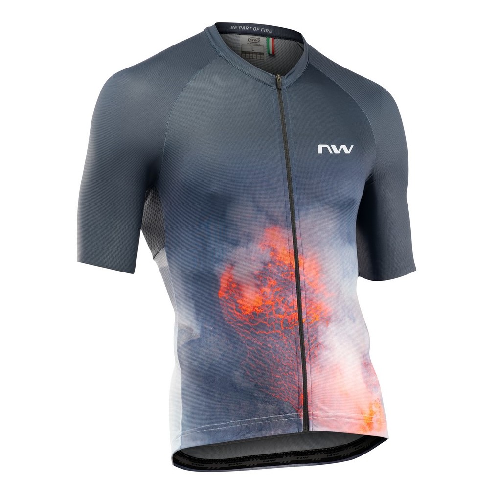 Maillot m/c FIRE Drop Antracita-Rojo