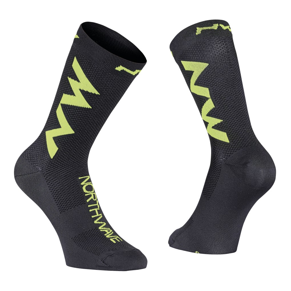 Calcetines EXTREME AIR Negro-Lima Fluo NORTHWAVE