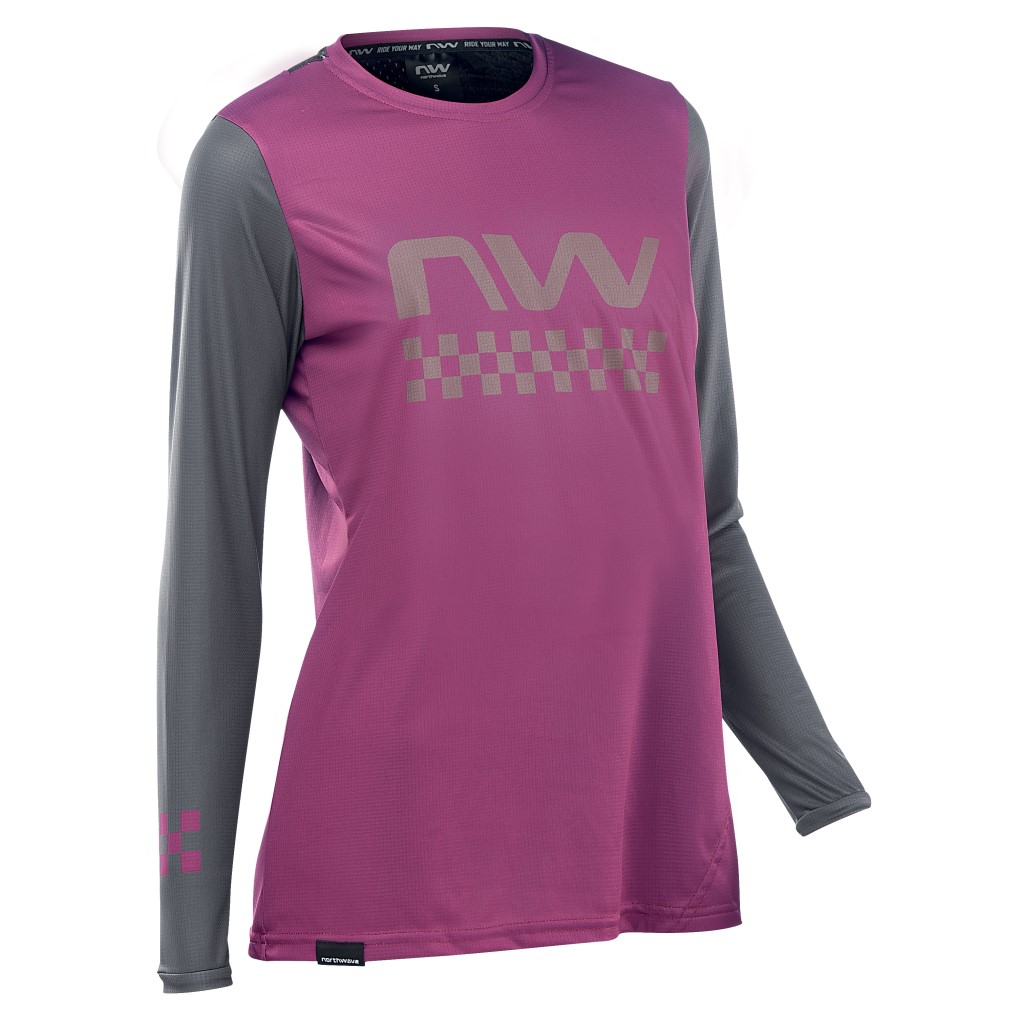 Maillot Northwave manga larga EDGE WOMAN Plum-Gris Oscuro