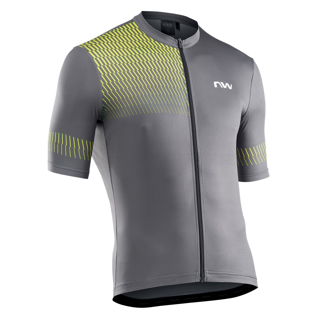 Maillot Northwave manga corta ORIGIN Gris-Amarillo Fluo