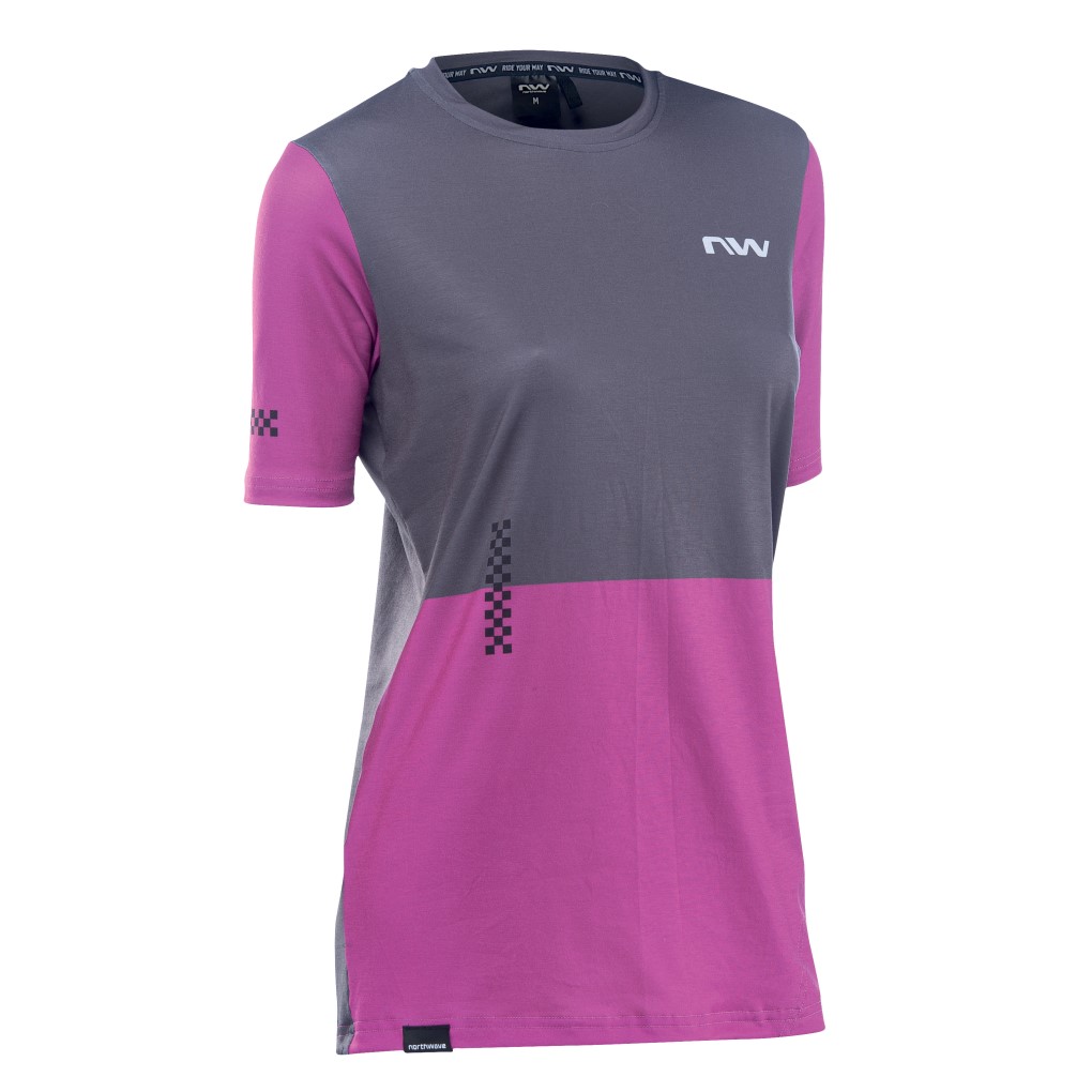 Maillot Northwave manga corta XTRAIL 2 WOMAN Gris Oscuro-Rosa