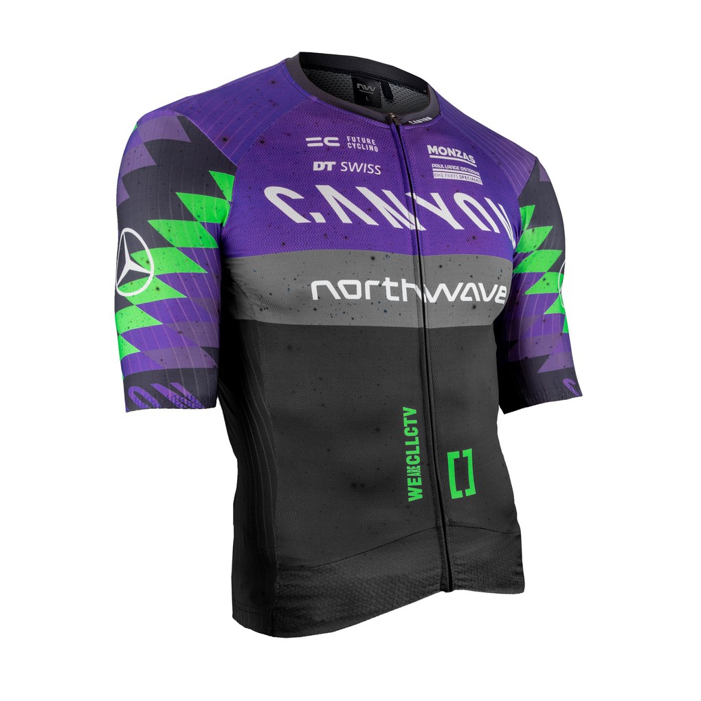 Maillot Team Replica Northwave manga corta PRO CANYON Negro-Purpura