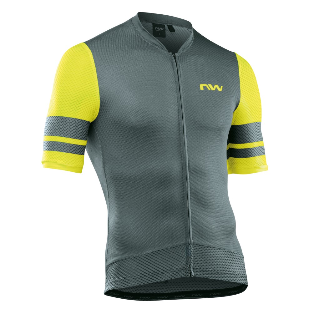 Maillot Northwave manga corta STORM AIR Gris-Amarillo Fluo