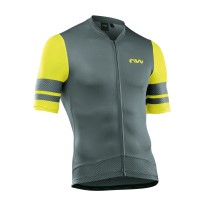 Maillot Northwave manga corta STORM AIR Gris-Amarillo Fluo