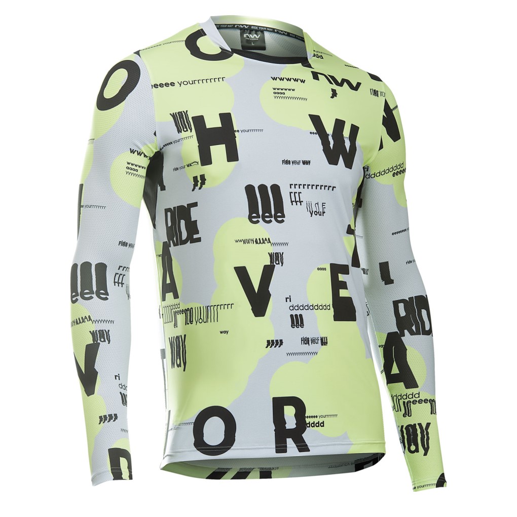 Maillot Northwave manga larga BOMB TYPE Amarillo-Gris Claro