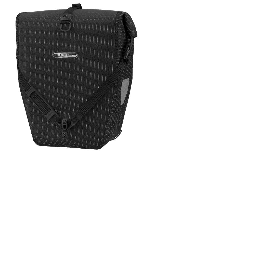 Alforja Ortlieb BackRoller High-Vis QL3.1 Individual 20L sin kit de montaje Negro Reflectante