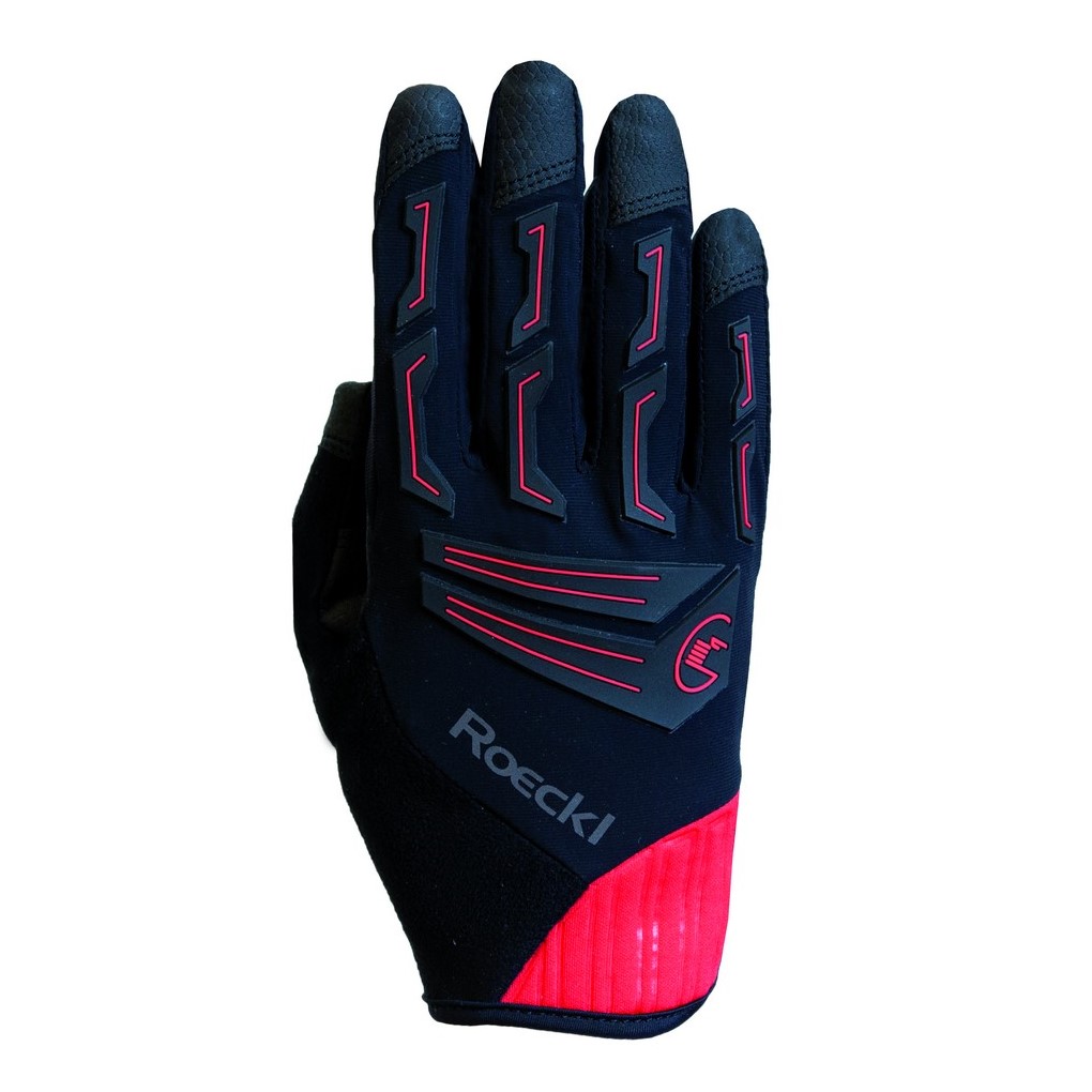 Guantes Roeckl Molteno Largo Negro-Rojo