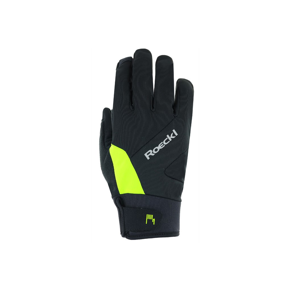 Guante Roeckl Reichenthal 2 Windproof Negro-Amarillo Fluo