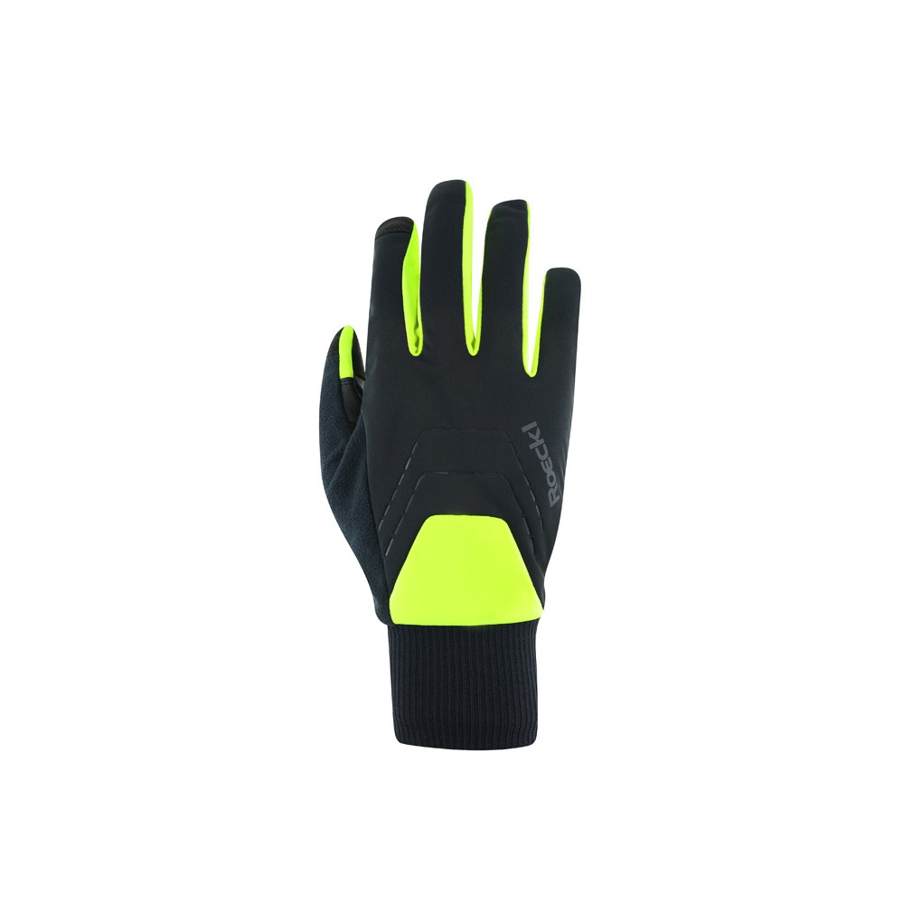 Guante Roeckl Rofan 3 Windproof Negro-Amarillo Fluo