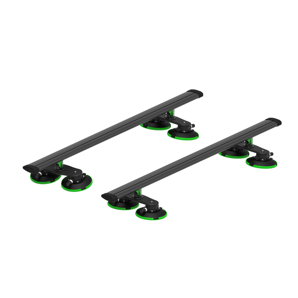 Pro CrossBar Roof Rack Black Treefrog 8 ventosas