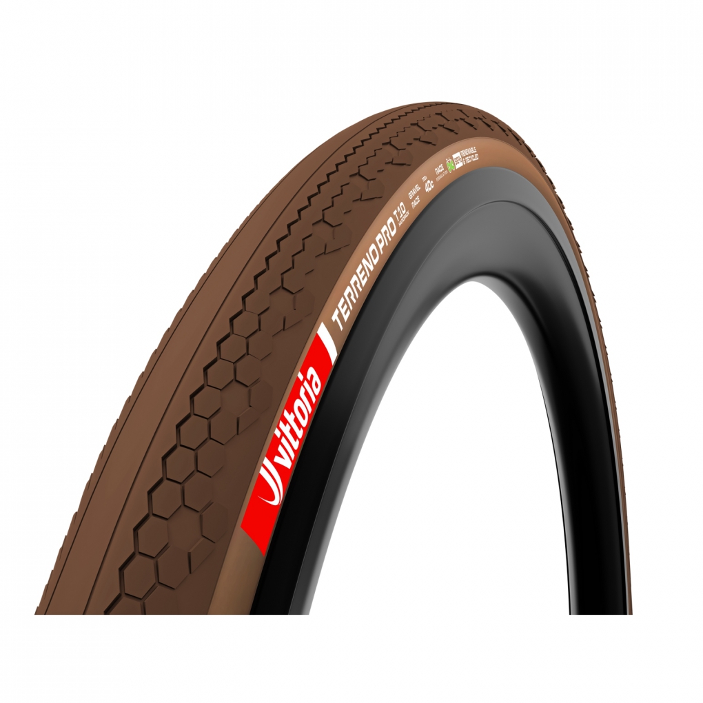 Cubierta Gravel vittoria TERRENO PRO T10 Hardpack 700X45 TLR Hookless Natural-Brown