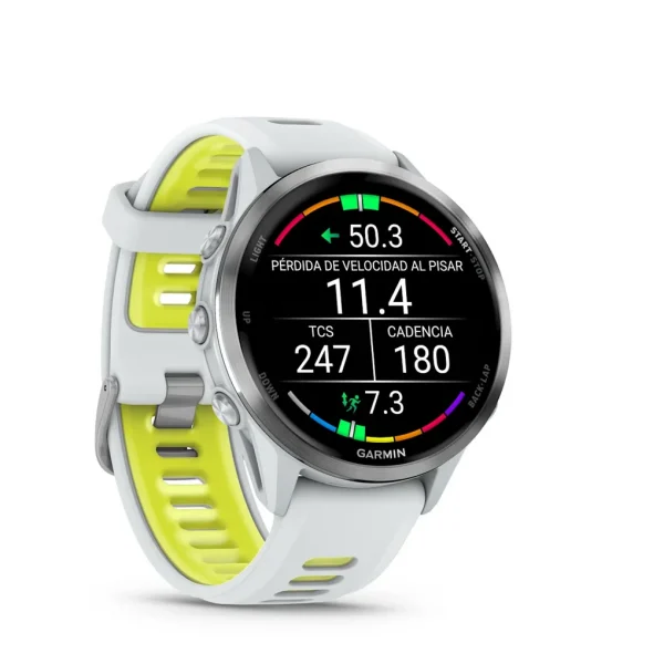 Garmin Forerunner 970 Titanio Blanco-Amarillo