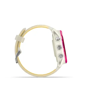 Reloj Garmin Forerunner 570 Aluminio Lila con Correa en Blanco y amarillo 42mm