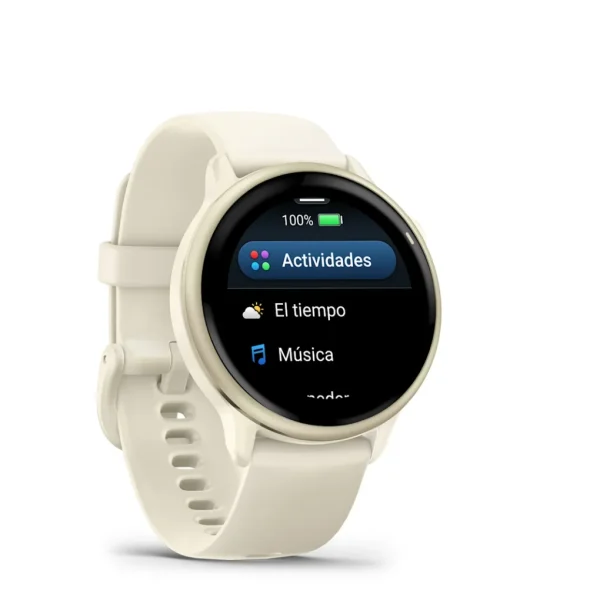 Garmin Vivoactive® 6 Oro lunar con correa hueso NEW