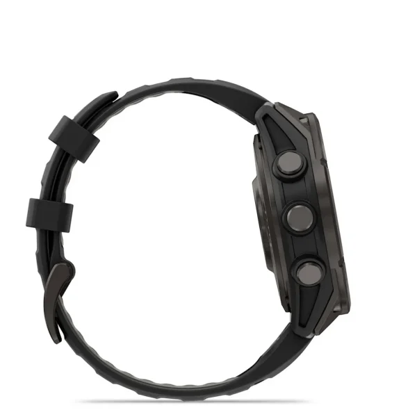Garmin Fenix 8 Pro - 47mm Amoled Sapphire, Titanio con revestimiento de DLC con correa de silicona negra