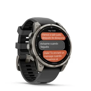 Garmin Fenix 8 Pro - 47mm Amoled Sapphire, titanio con correa de silicona en negro/gris