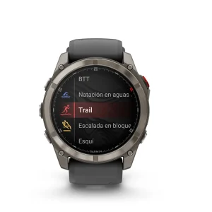 Garmin Fenix 8 Pro - 51mm Amoled Sapphire, Titanio con correa de silicona en negro/gris