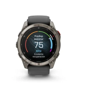Garmin Fenix 8 Pro - 51mm Amoled Sapphire, Titanio con correa de silicona en negro/gris