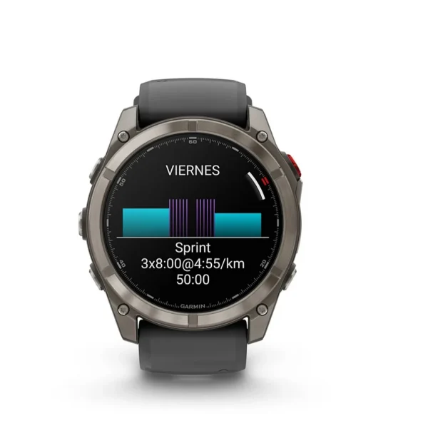 Garmin Fenix 8 Pro - 51mm Amoled Sapphire, Titanio con correa de silicona en negro/gris