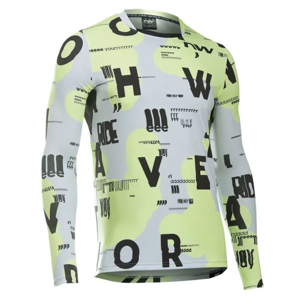 Maillot Northwave manga larga BOMB TYPE Amarillo-Gris Claro
