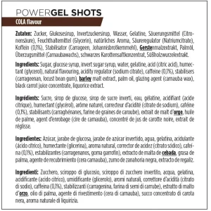 PowerBar PowerGel Shots Cola Cafeína 24 unidades