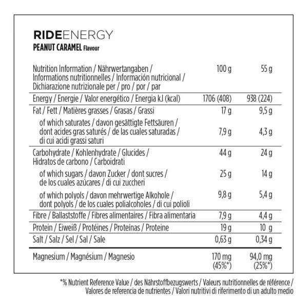 Barrita PowerBar Ride Energy Cacahuete Caramelo 18 unidades
