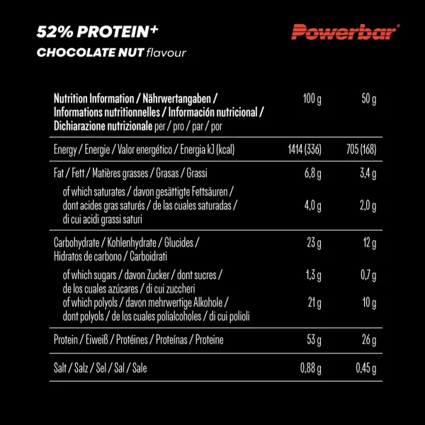 Barrita PowerBar ProteinPlus 52% Chocolate 20 unidades