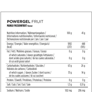 PowerBar PowerGel Mango Fruta de la Pasión Cafeína 24 unidades