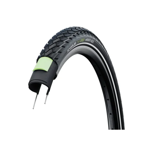 Cubierta Schwalbe MARATHON Perf, GreenGuard, 28x2.15 Negro-Reflectante