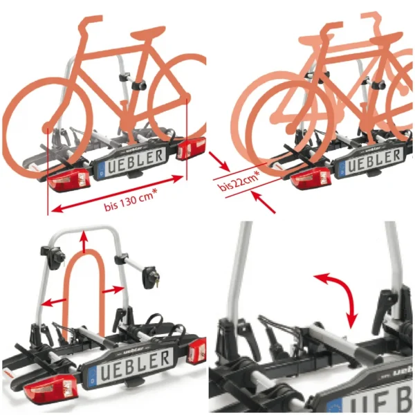 Portabicicletas Uebler P22 S para 2 Bicicletas 90º
