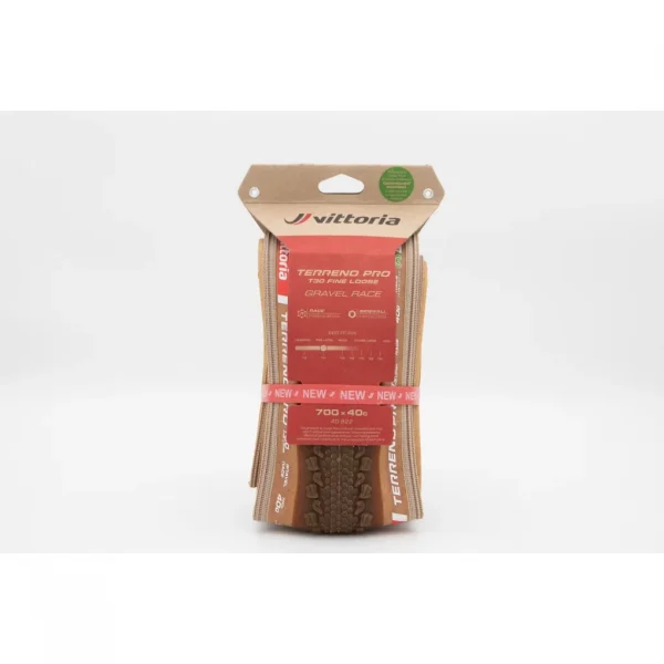 Cubierta Gravel vittoria TERRENO PRO T30 Fine Loose 700X45 TLR Hookless Natural-Brown