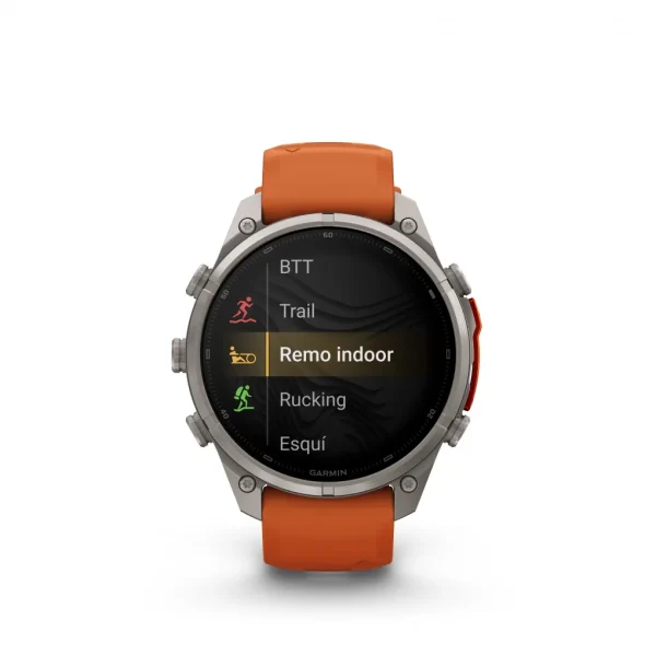 Garmin Fenix 9 Pro – inReach, 47mm Amoled Titanio correa silicona naranja/naranja claro