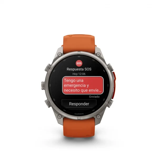 Garmin Fenix 9 Pro – inReach, 47mm Amoled Titanio correa silicona naranja/naranja claro