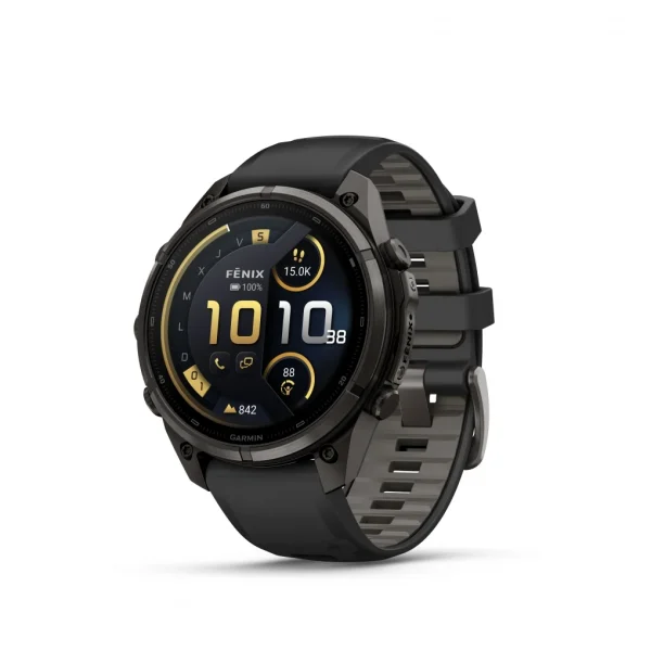 Garmin Fenix 9 Pro – inReach, 47mm Amoled Titanio revesti. de DLC gris carbon correa silicona negro