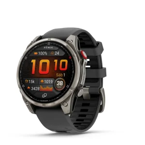 Garmin Fenix 8 Pro - 47mm Amoled Sapphire, titanio con correa de silicona en negro/gris