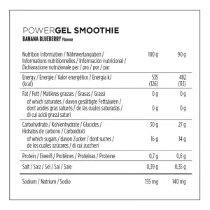 PowerBar PowerGel Smoothies Plátano Arándano 16 unidades