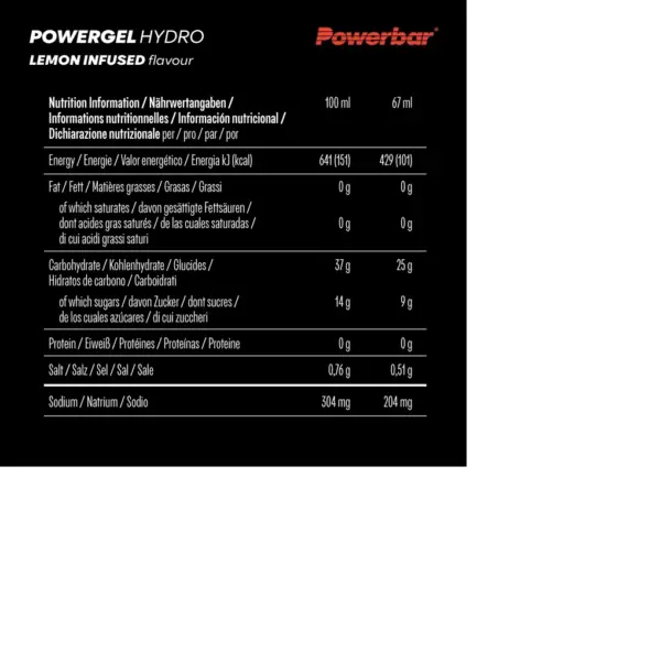 PowerBar PowerGel Hydro Lemon Infused 24 unidades