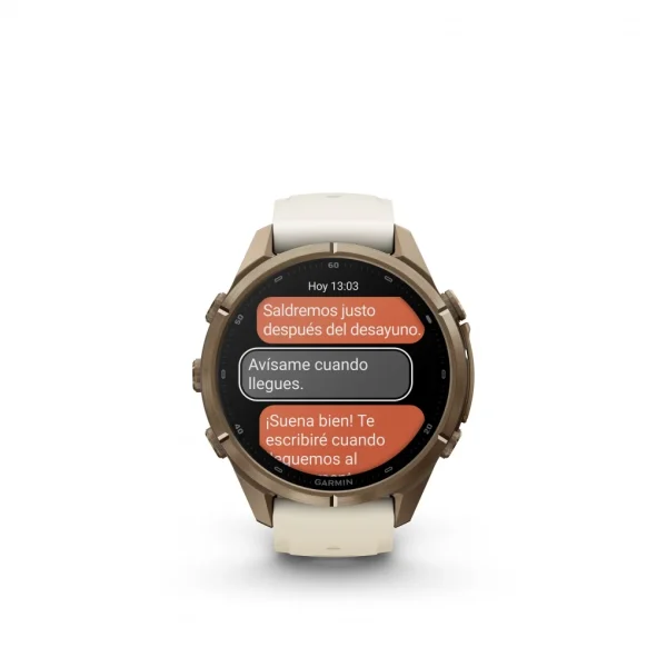 Garmin Fenix 9 Pro – inReach, 43mm Amoled Titanio correa silicona beige/gris