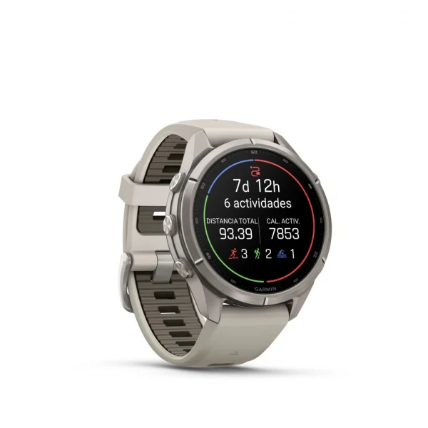Garmin Fenix 9 Pro – inReach, 43mm Amoled Titanio correa silicona blanco