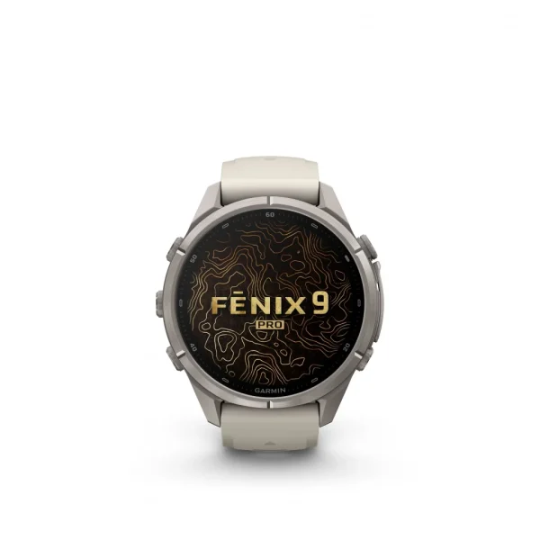 Garmin Fenix 9 Pro – inReach, 43mm Amoled Titanio correa silicona blanco