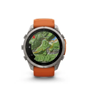 Garmiin Fenix 9 Pro – inReach, 51mm Amoled Titanio correa silicona naranja/naranja claro